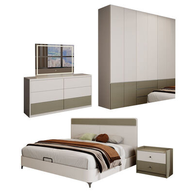 King Size Master Bedroom Set σε κλασικό ξύλο με αποθήκευση, άνετη μινιμαλιστική πολυτελή μοντέρνα έπιπλα υπνοδωματίου