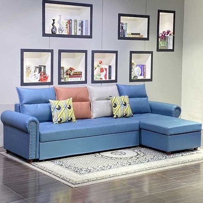 κρεβάτι καναπέδων 1.9m μπλε τμηματικό λειτουργικό με την κάλυψη υφάσματος μονίππων