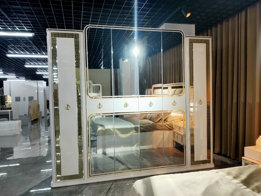 Ξύλινο MDF εγχώριων κρεβατοκάμαρων επίπλων κομμών βασιλιάδων φυσικό μέγεθος συνόλων κρεβατιών δρύινο γκρίζο άσπρο