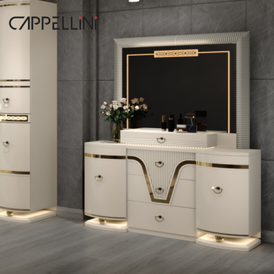 Σύγχρονο κλασικό King Size δερμάτινο κρεβατάκι Double Queen Royal Luxury μοντέρνο ξύλινο Mdf πλήρες κρεβατοκάμαρα έπιπλα