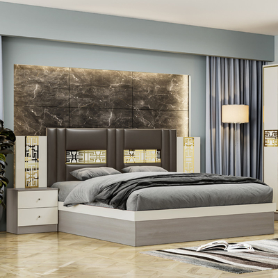 Σύγχρονο απλό ξύλινο πλαίσιο King Size κρεβάτι Master Room πλήρες διπλό σπίτι πολυτελή σύγχρονο σύνολο επίπλων υπνοδωματίου
