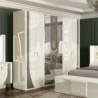 OEM Χονδρικό Λευκό Βασιλικό Λούξυ Διπλό King Size κρεβάτι Master Room Σύγχρονο σπίτι ξύλινο πλαίσιο πλήρες σύνολο επίπλων υπνοδωματίου