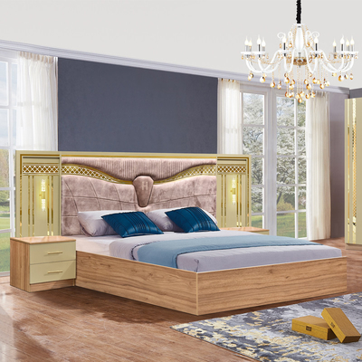 2025 Full King Size ξύλινο τουρκικό έπιπλο για υπνοδωμάτια σετ ξύλινο πλαίσιο σπίτι διπλό κρεβάτι φθηνό πολυτελές έπιπλα για υπνοδωμάτια