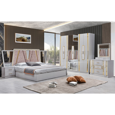 Foshan Wholesale ξύλινο πλαίσιο διπλό δέρμα King Size κρεβατοκάμαρα σπίτι ξύλινη βασίλισσα πλήρης φθηνό μοντέρνο πολυτελή έπιπλα κρεβατοκάμαρα σύνολο