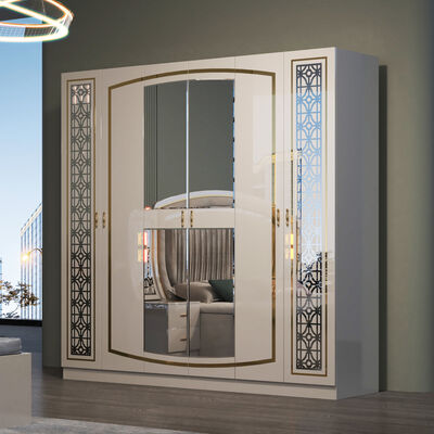 Φθηνό Χονδρικό Εμπόριο Ολοκληρωμένο Σετ 5 Τεμαχίων Μοντέρνα Έπιπλα Υπνοδωματίου για το Σπίτι Διαμέρισμα Ολοκληρωμένο Ξύλινο Πλαίσιο Διπλό Πολυτελές Κρεβάτι King Size