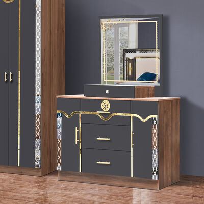 Κίνα Χονδρικό Φθηνό ξύλινο MDF King Size κρεβατοκάμαρα 5 κομμάτια Διπλό δωμάτιο μοντέρνο πολυτελές ξύλινο σκελετό κρεβατοκάμαρα έπιπλα