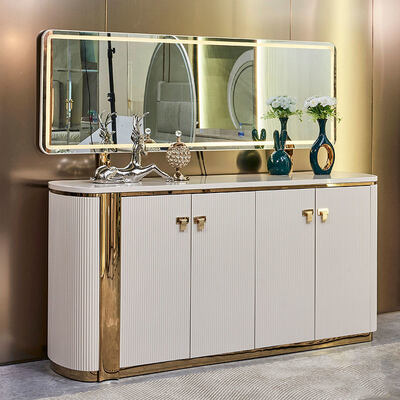 Σύγχρονο Πολυτελές Σπίτι Ξύλινο Τραπέζι Τραπεζαρίας και Καρέκλες Σετ 6 Θέσεων Έπιπλα Λευκό Ολοκληρωμένα Ξύλινα Σετ Τραπεζαρίας