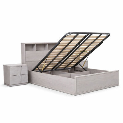 Σύγχρονο πλήρες σύνολο υπνοδωματίου Master Room King Size Double Bed Hotel Home Storage Solid Wood Frame Luxury Bedroom Furniture Set