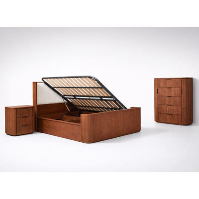 Σύγχρονο Μαγνητό ξύλο King Size Δωμάτιο Εγκαταστάσεις Διπλό κρεβάτι Master Room Home Αποθήκευση ξύλινο πλαίσιο πλήρες πολυτελές έπιπλα κρεβατοκάμαρα σύνολο