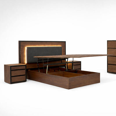 Αμερικάνικα απλό ξύλινο κρεβατοκάμαρα με ρυθμιζόμενο διπλό κρεβάτι Σώμα αποθήκευσης ξύλινο πλαίσιο βασιλιάς Μέγεθος πλήρες έπιπλα κρεβατοκάμαρας