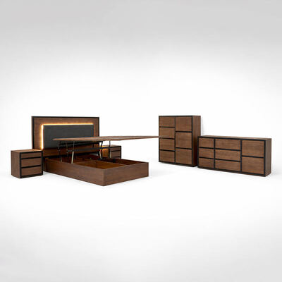 Αμερικάνικα απλό ξύλινο κρεβατοκάμαρα με ρυθμιζόμενο διπλό κρεβάτι Σώμα αποθήκευσης ξύλινο πλαίσιο βασιλιάς Μέγεθος πλήρες έπιπλα κρεβατοκάμαρας