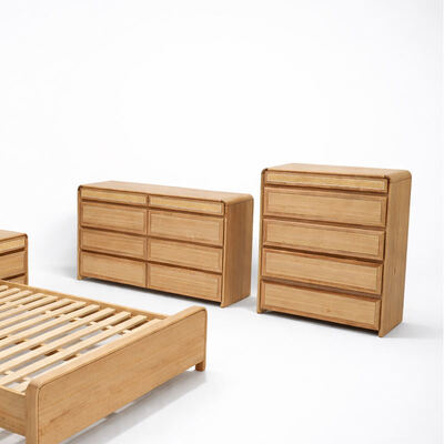 Αμερικανικό κλασικό στερεό ξύλο πλήρες σύνολο κρεβατοκάμαρας King Size κρεβάτι διπλό δωμάτιο μοντέρνο πολυτελές ξύλινο έπιπλα για κρεβατοκάμαρα