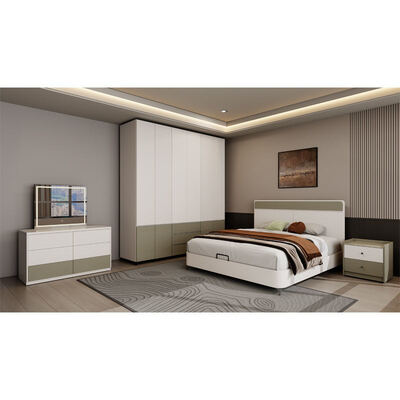 King Size Master Bedroom Set σε κλασικό ξύλο με αποθήκευση, άνετη μινιμαλιστική πολυτελή μοντέρνα έπιπλα υπνοδωματίου