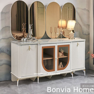 Έλεγκτο πολυτελές τραπέζι και καρέκλες 6 θέσεων έπιπλα Σώμα αποθήκευσης λευκό ολοκληρωμένο σύγχρονο μεγάλο ξύλινο σετ τραπεζαρίας