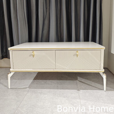 Σύγχρονο σχεδιασμό ορθογώνιο Λευκό ξύλινο στέλεχος τηλεόρασης έπιπλα σαλόνι Μεγάλη αποθήκευση ξύλινο πολυτελές ντουλάπι τηλεόρασης στο σπίτι