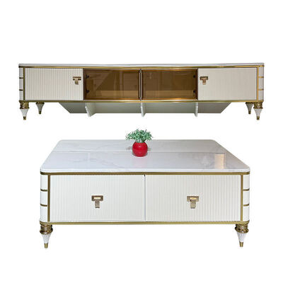 Υψηλής ποιότητας σκανδιναβική λευκή ξύλινη τηλεοπτική θήκη Αποθήκευση Οικιακά έπιπλα Ξενοδοχείο Σύγχρονη πολυτελή MDF σαλόνι TV ντουλάπι