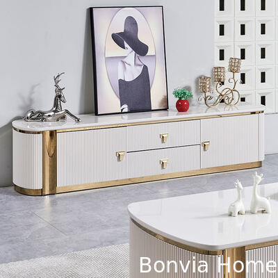 Σετ επίπλων μοντέρνο πολυτελές ξύλινο έπιπλο τηλεόρασης και τραπεζάκι σαλονιού, μεγάλος αποθηκευτικός χώρος, λευκό κέντρο, ξύλινο τραπεζάκι σαλονιού για σαλόνι