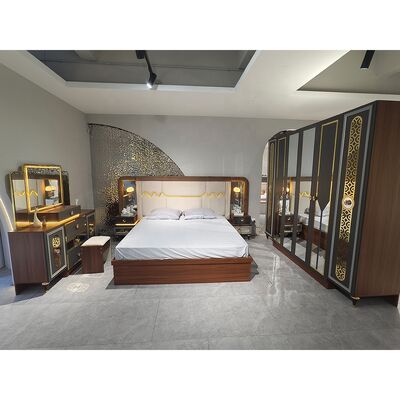 Φωσάν Wholesale Luxury Complete Bedroom Sets 5 τεμάχια King Size Bed Suite ξύλινο πλαίσιο Τουρκικό σύγχρονο έπιπλο κρεβατοκάμαρας