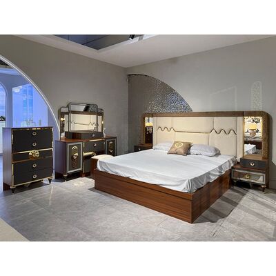 Φωσάν Wholesale Luxury Complete Bedroom Sets 5 τεμάχια King Size Bed Suite ξύλινο πλαίσιο Τουρκικό σύγχρονο έπιπλο κρεβατοκάμαρας