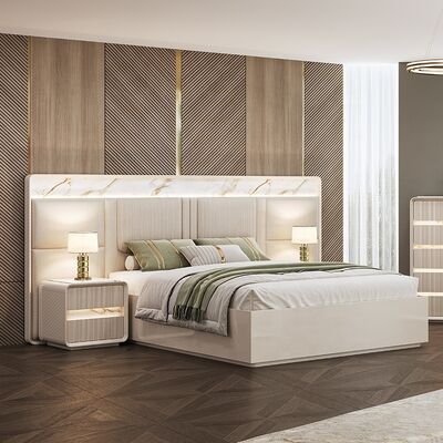 Χονδρικό Σύγχρονο έπιπλα για υπνοδωμάτια Home Master Room Hotel Apartment ξύλινο πλαίσιο King Size Σύγχρονη πολυτελή έπιπλα για υπνοδωμάτια