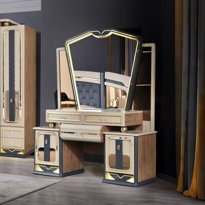Chambre a Coucher Complet De Luxe Σετ Κρεβατοκάμαρων king size Κρεβάτι Home Δωμάτιο Δίκλινο Ξύλινο Πλαίσιο Μοντέρνο σετ επίπλων κρεβατοκάμαρας πολυτελείας