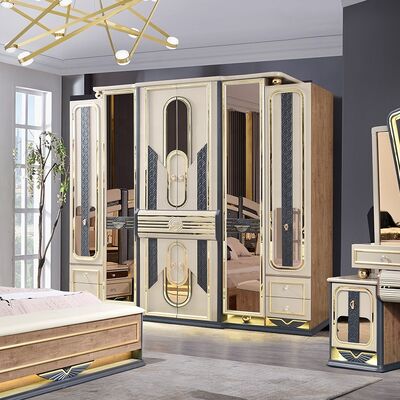 Chambre a Coucher Complet De Luxe Σετ Κρεβατοκάμαρων king size Κρεβάτι Home Δωμάτιο Δίκλινο Ξύλινο Πλαίσιο Μοντέρνο σετ επίπλων κρεβατοκάμαρας πολυτελείας