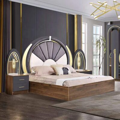 Τούρκικο στυλ Εγκαταστάσεις υπνοδωματίου Luxury king size Bed Home Master Room ξύλινο πλαίσιο σύγχρονο πλήρες σύγχρονο σύνολο επίπλων υπνοδωματίου