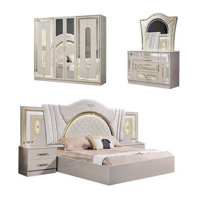 Chambre a Coucher πλήρης φωτισμός Δύο θέσεις Δωμάτιο King Size Δωμάτιο κρεβατοκάμαρα Σουίτα ξύλινο πλαίσιο Σύγχρονη πολυτελή έπιπλα υπνοδωματίου