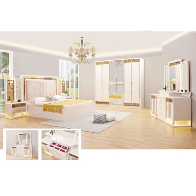 Ξύλινα MDF επιτροπής άσπρα σύνολα εγχώριων επίπλων κρεβατοκάμαρων μεγέθους βασιλιάδων