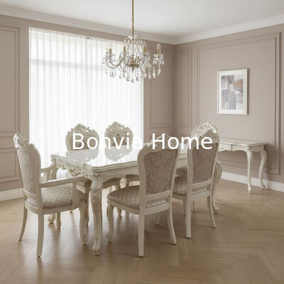 Ευρωπαϊκό στυλ μασίφ ξύλο 8 θέσεων τραπέζι τραπεζαρίας σετ καρέκλες έπιπλα τραπεζαρίας κλασικό ξύλινο πολυτελές σετ τραπεζαρίας για 8