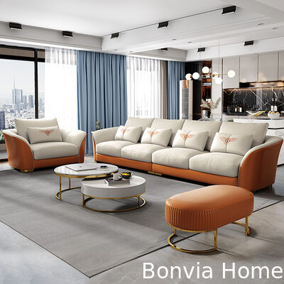 Ιταλικό σχεδιασμό Luxury Home Modular δερμάτινος καναπές σύνολο έπιπλα βίλα ξύλινο πλαίσιο μεγάλο καθιστικό τμήματα καναπέ